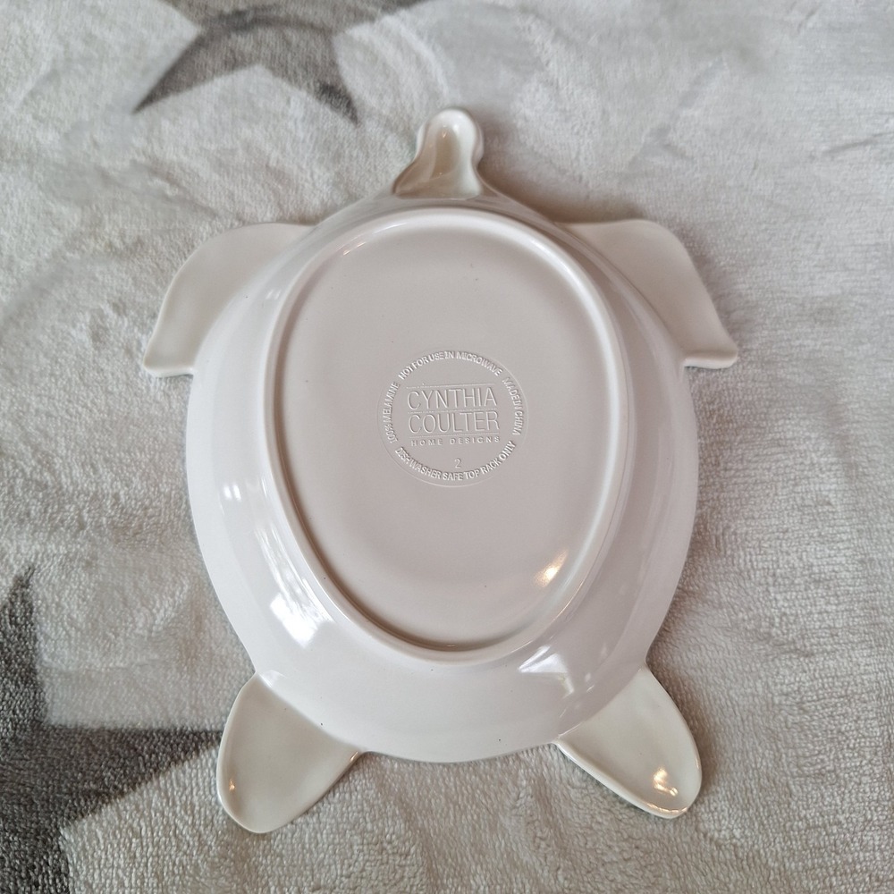 Cynthia Coulter Home Designs Sea Turtle 7" Melamine Tray Ring Holder Dish - Picture 3 of 6